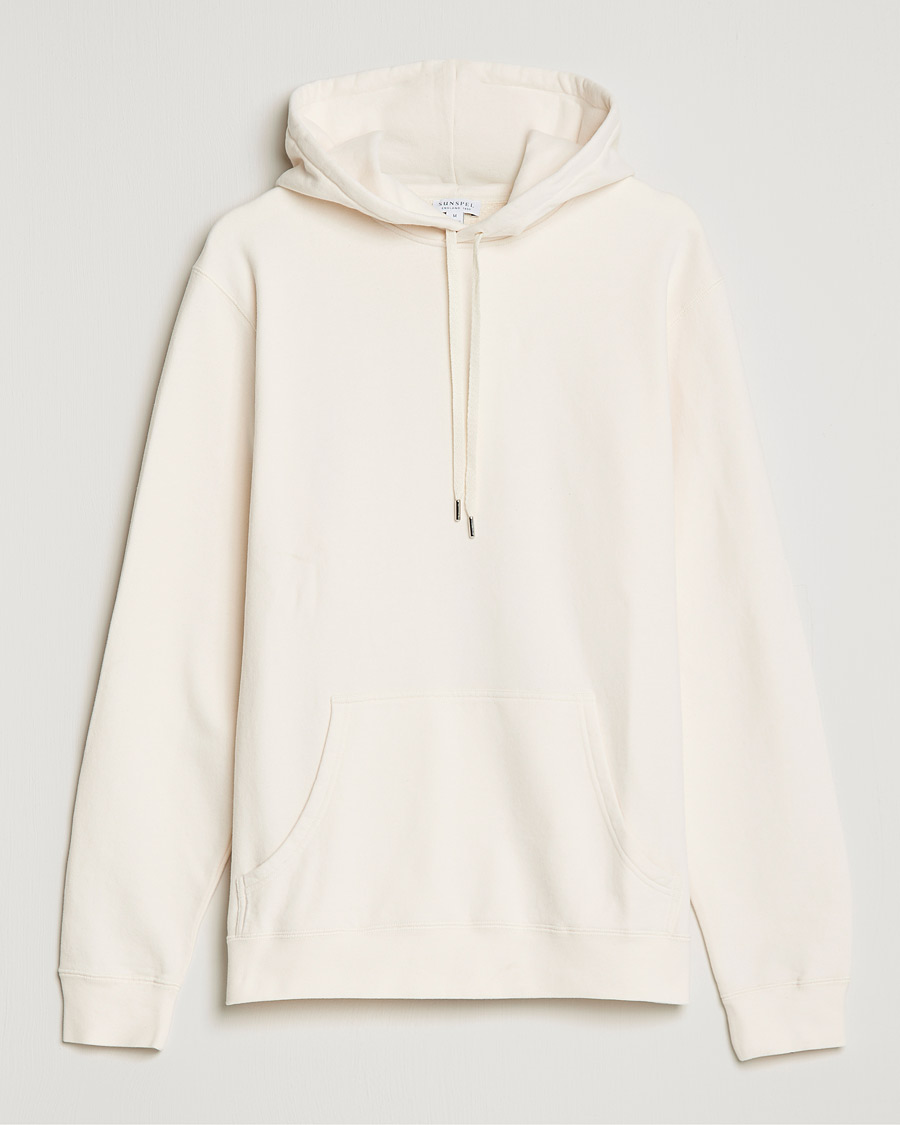 Herr | Tröjor | Sunspel | Loopback Hoodie Archive White
