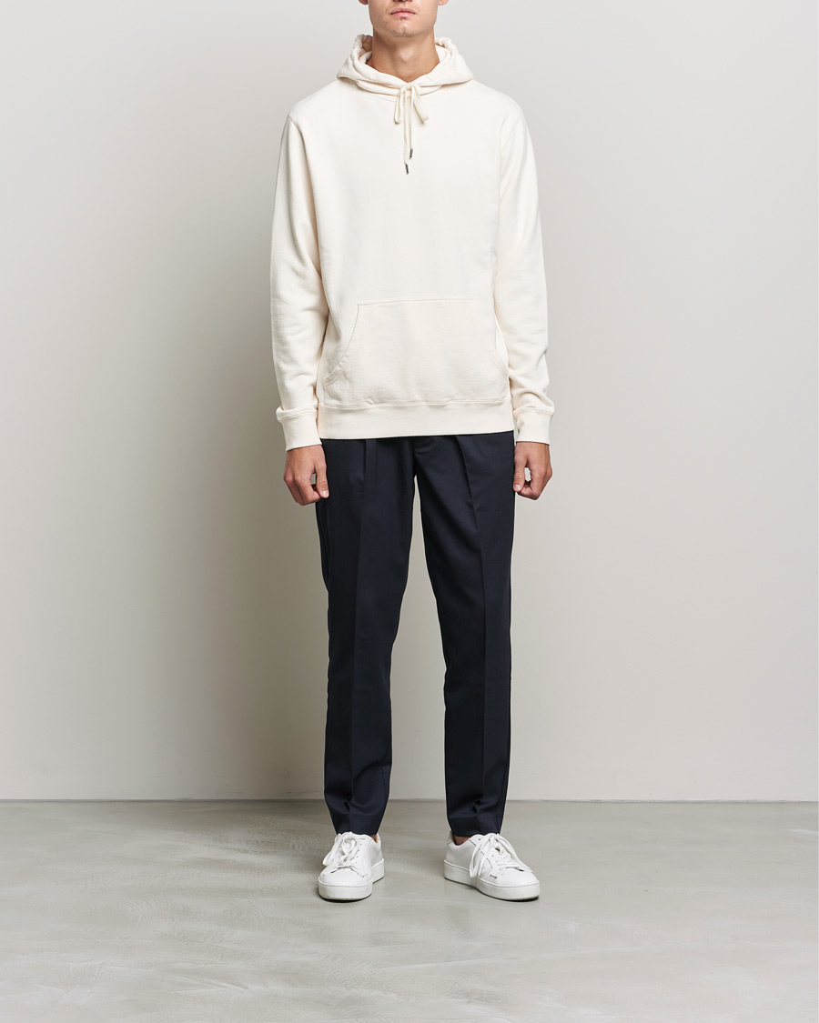 Herr | Tröjor | Sunspel | Loopback Hoodie Archive White