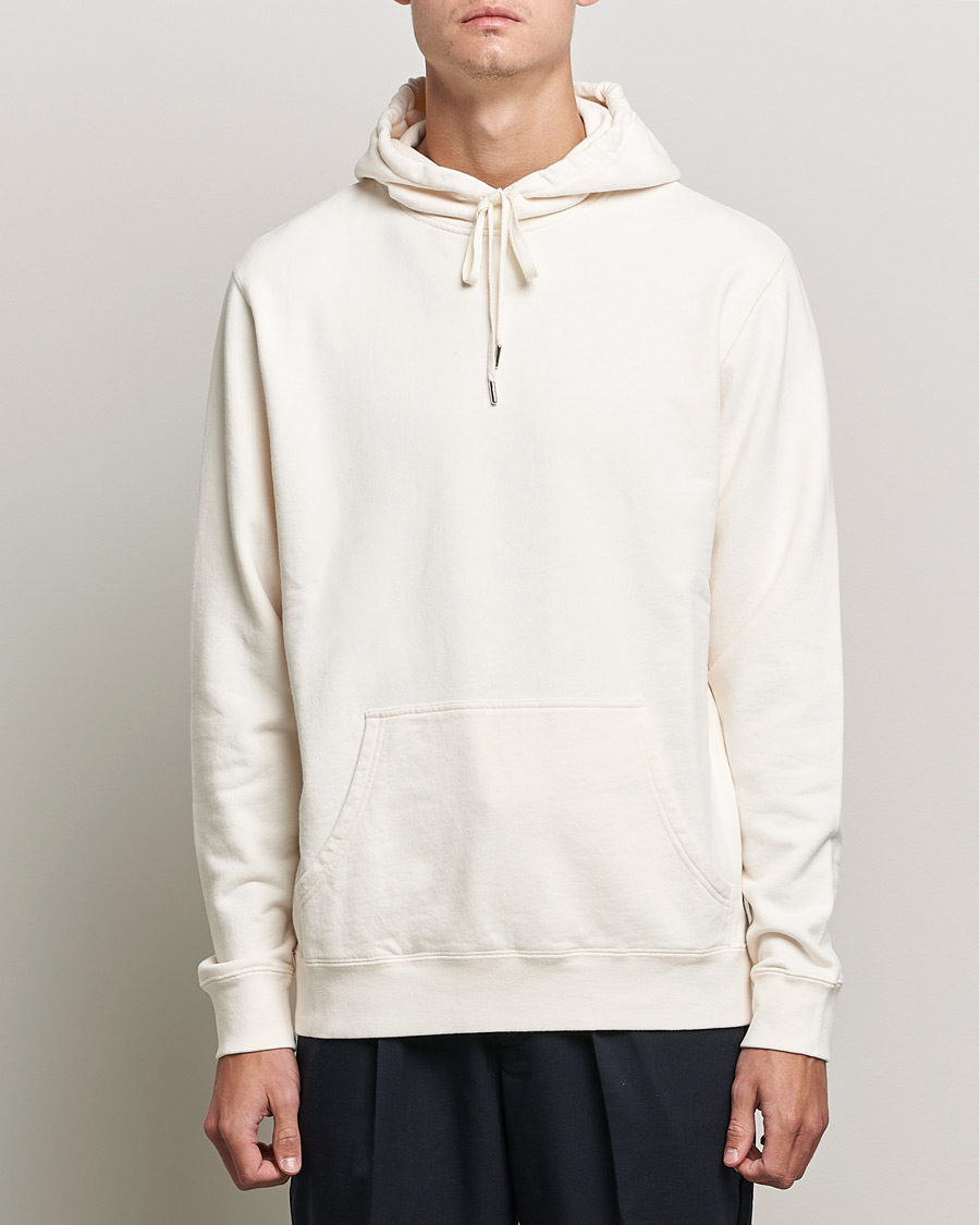 Herr | Tröjor | Sunspel | Loopback Hoodie Archive White