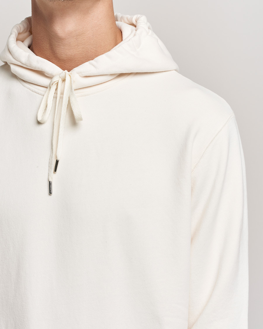Herr | Tröjor | Sunspel | Loopback Hoodie Archive White