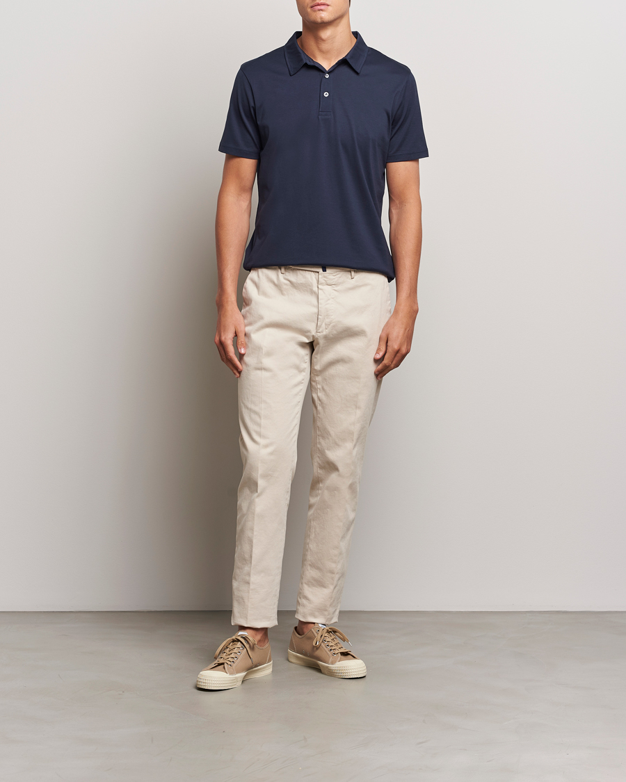 Herr | Pikéer | Sunspel | Cotton Jersey Polo Navy