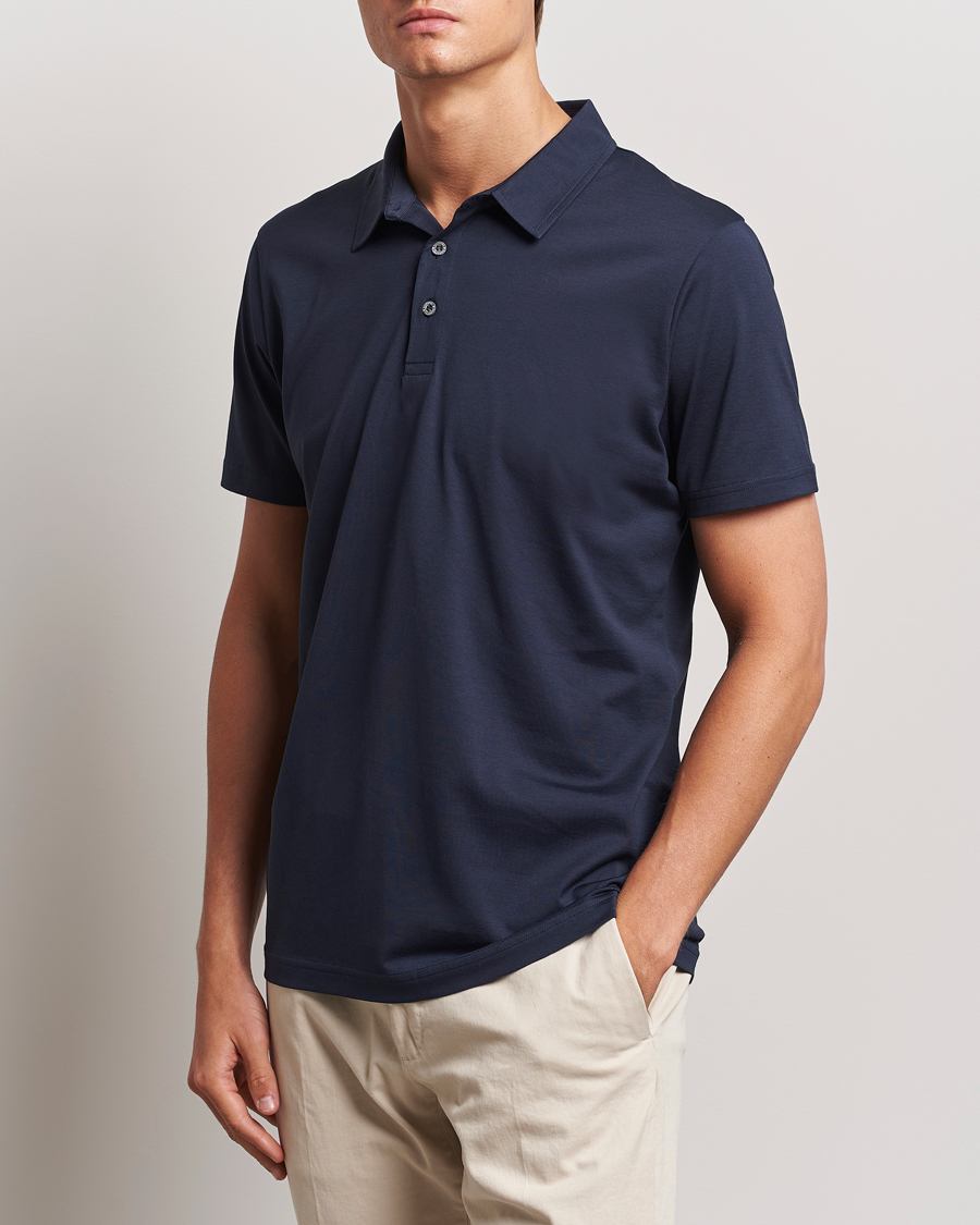 Herr | Pikéer | Sunspel | Cotton Jersey Polo Navy