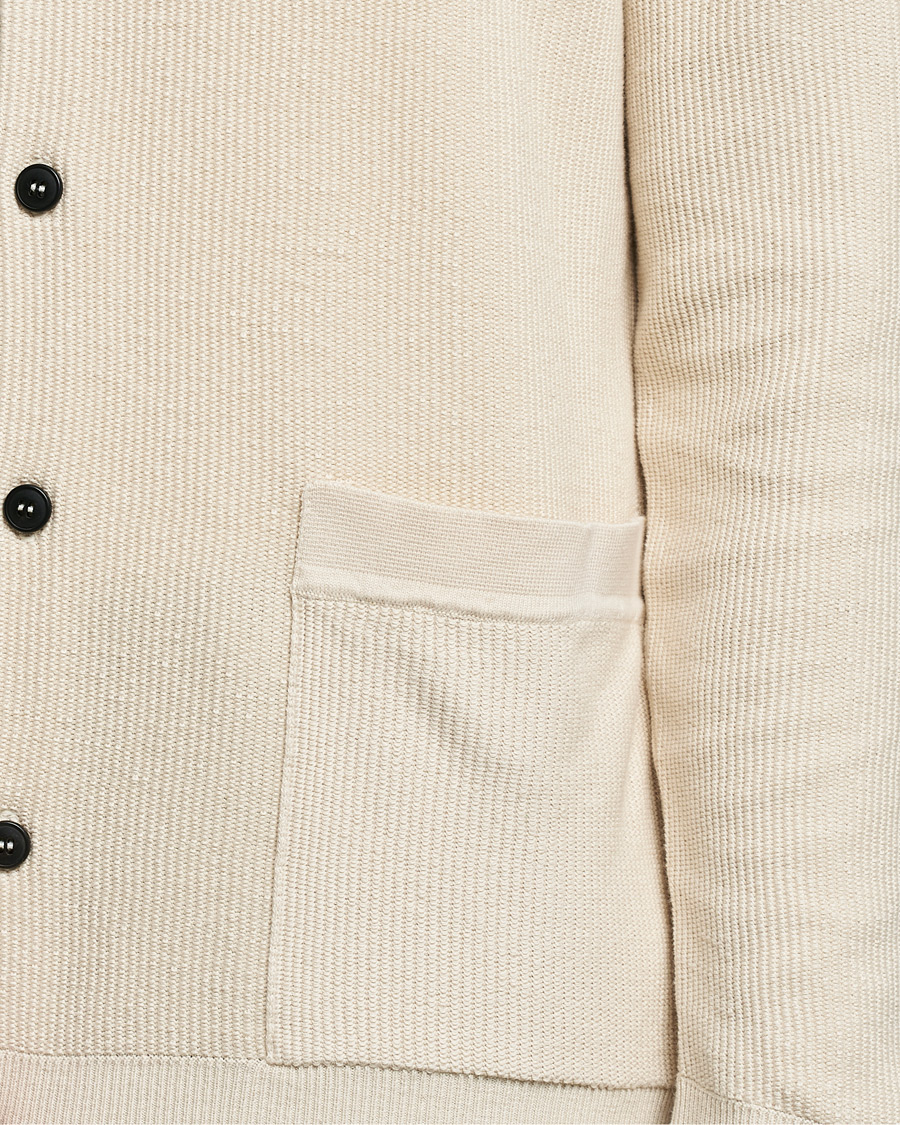 Herr | Tröjor | Sunspel | Long Staple Cotton Knitted Jacket Ecru