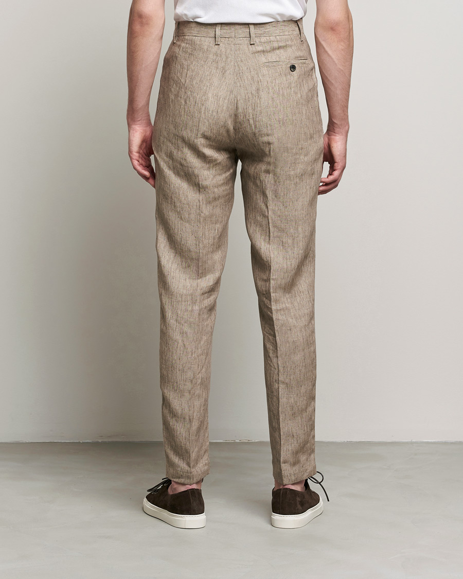 Herr | Byxor | Sunspel | Tailored Relaxed Fit Linen Trousers Dark Stone