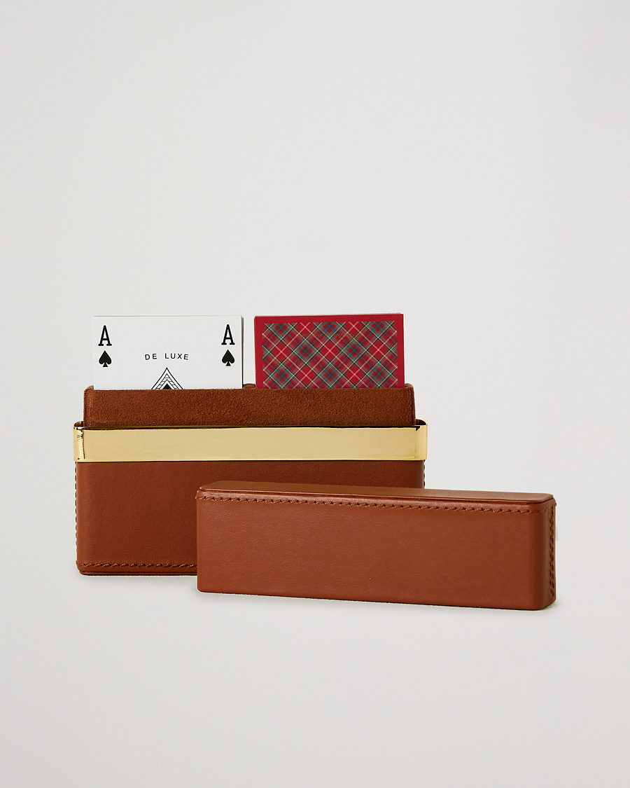 Herr | Till hemmet | Ralph Lauren Home | Westover Leather Playing Cards Set Brown
