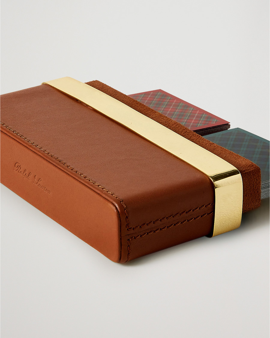 Herr | Till hemmet | Ralph Lauren Home | Westover Leather Playing Cards Set Brown