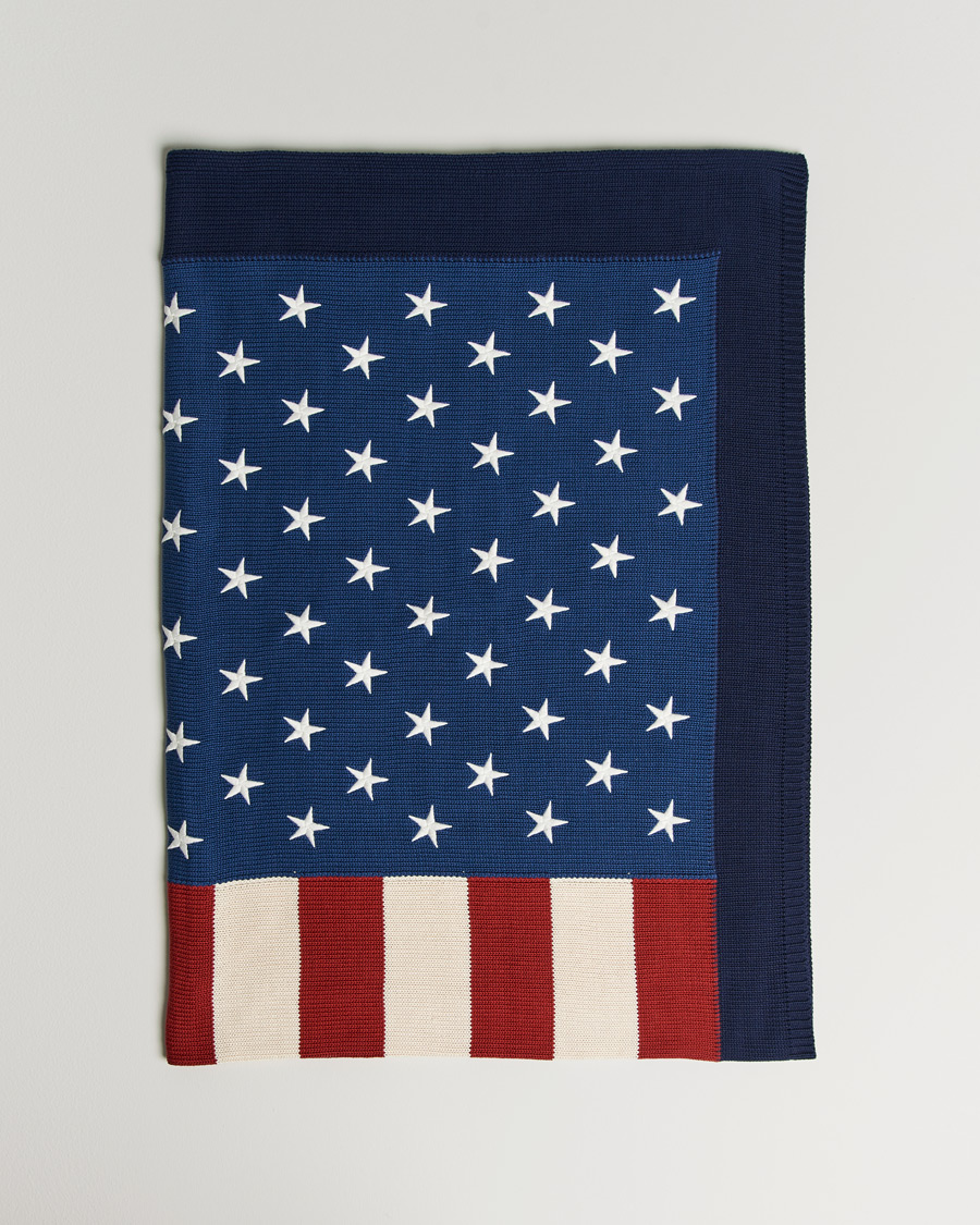 Herr | Ralph Lauren Home RL Flag 54x72 Cotton Throw Navy | Ralph Lauren Home | RL Flag 54x72 Cotton Throw Navy