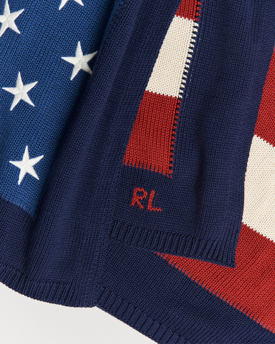 Herr | Ralph Lauren Home RL Flag 54x72 Cotton Throw Navy | Ralph Lauren Home | RL Flag 54x72 Cotton Throw Navy