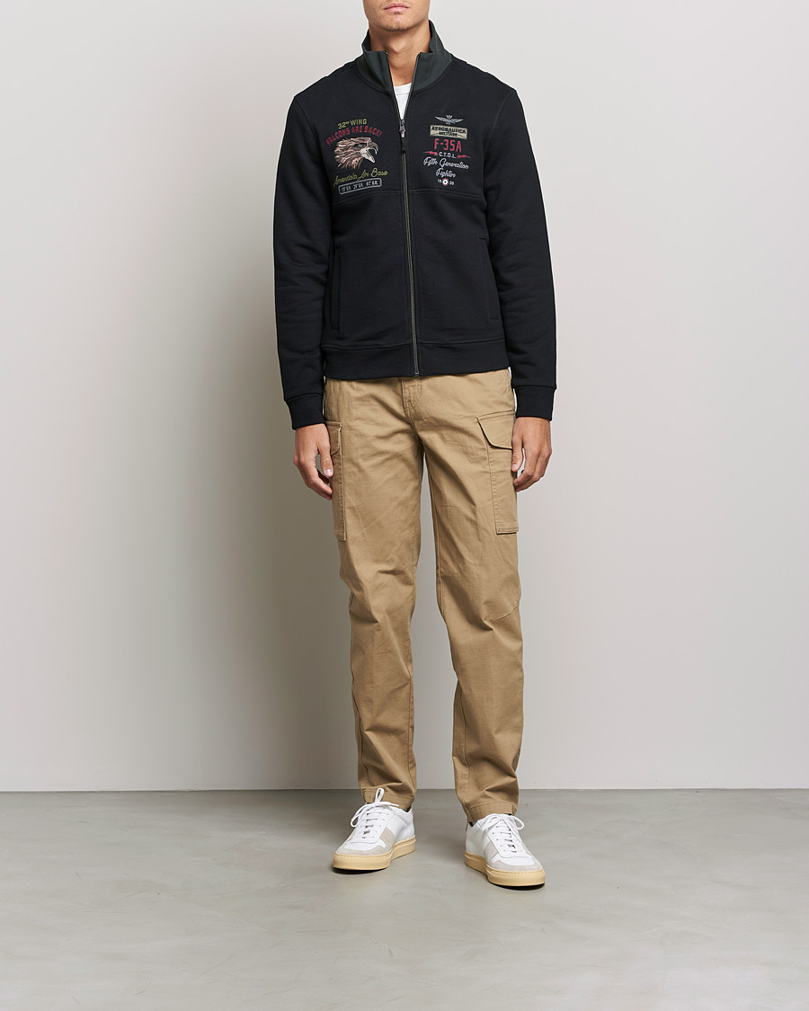 Herr | Tröjor | Aeronautica Militare | Full Zip Sweatshirt Jet Black