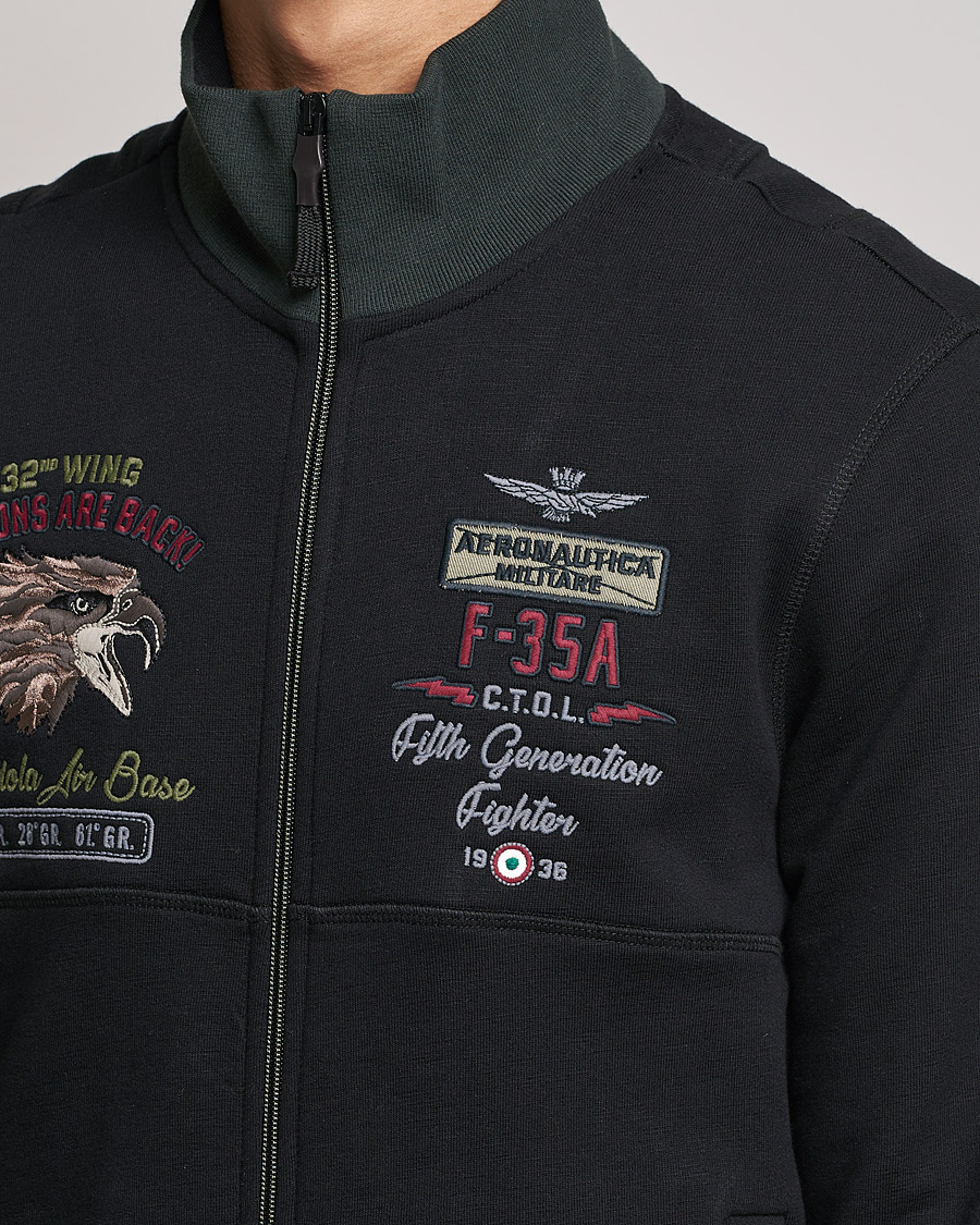 Herr | Tröjor | Aeronautica Militare | Full Zip Sweatshirt Jet Black