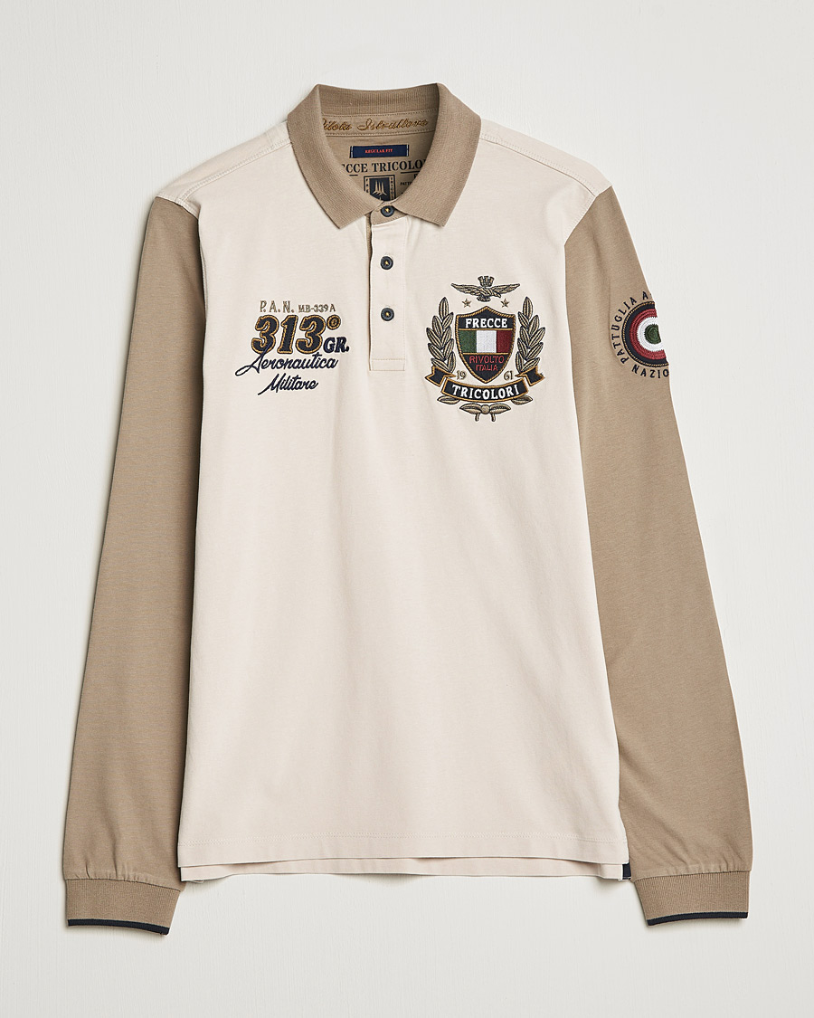 Herr | Tröjor | Aeronautica Militare | Long Sleeve Logo Polo Tortora