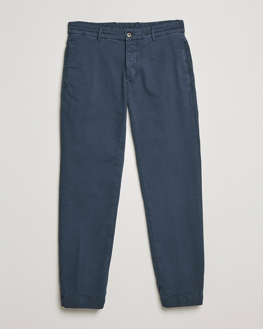 Herr | Byxor | Incotex | Slim Fit Satin Drawstring Joggers Navy