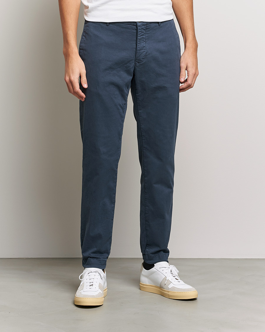Herr | Byxor | Incotex | Slim Fit Satin Drawstring Joggers Navy