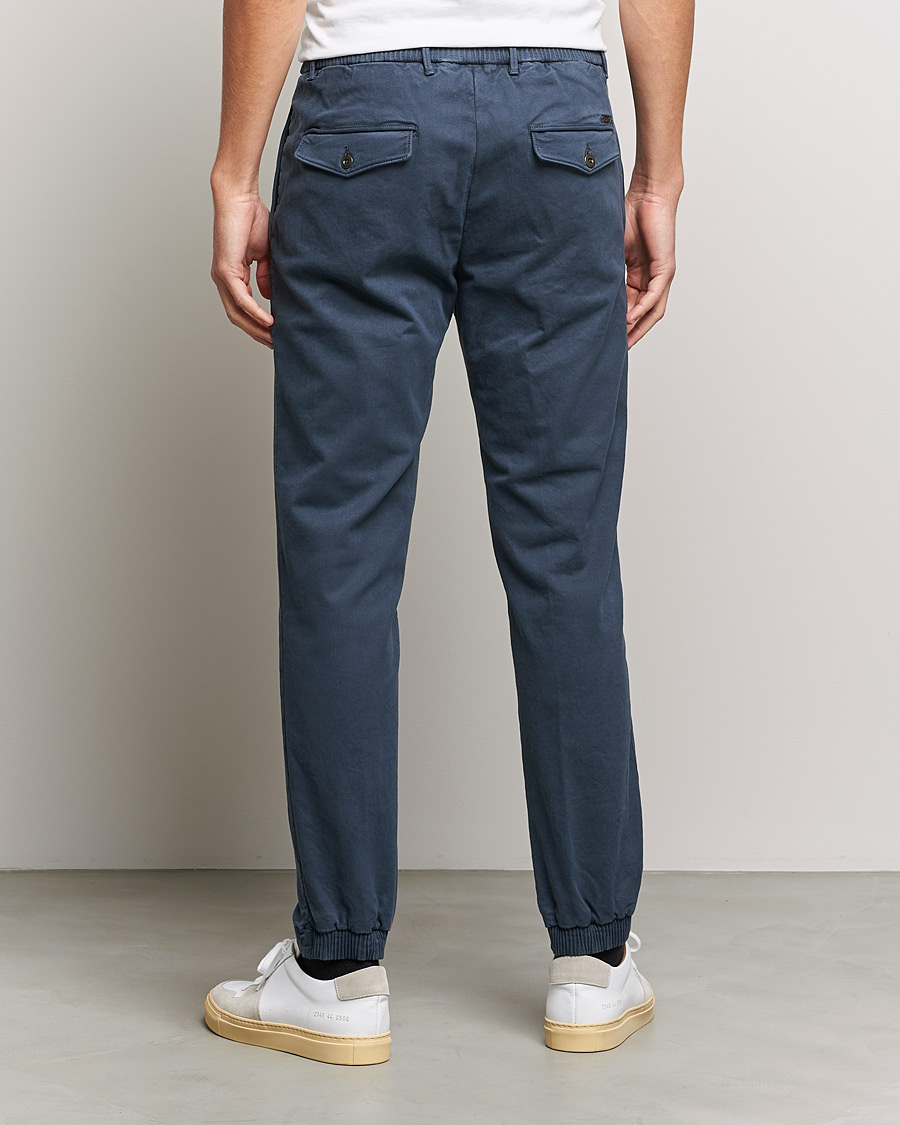 Herr | Byxor | Incotex | Slim Fit Satin Drawstring Joggers Navy