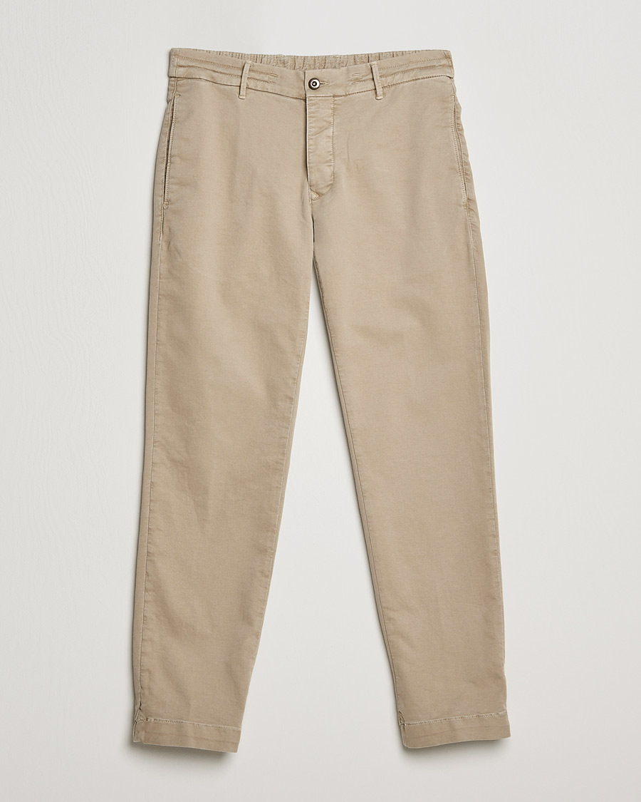 Herr | Byxor | Incotex | Slim Fit Satin Drawstring Joggers Light Beige