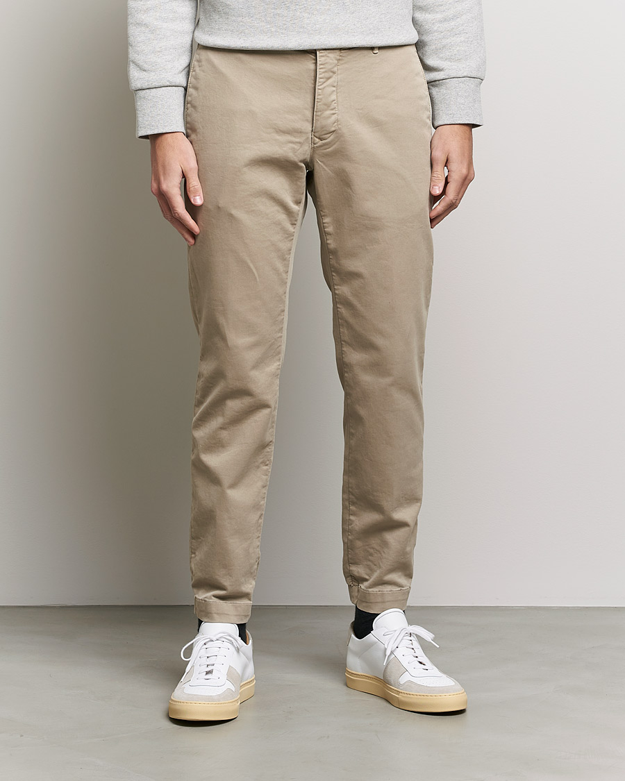 Herr | Byxor | Incotex | Slim Fit Satin Drawstring Joggers Light Beige