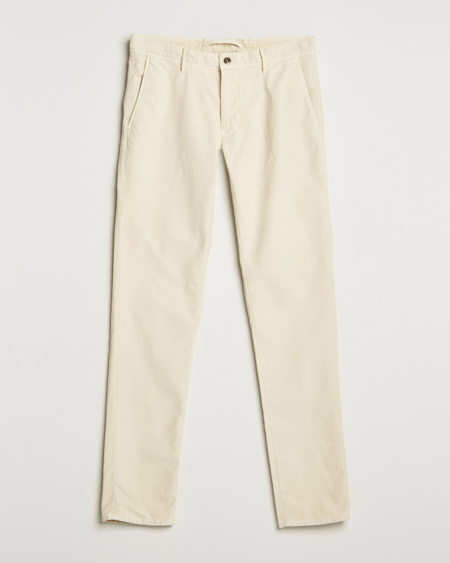 Herr | Byxor | Incotex | Slim Fit Vintage Moleskine Slacks Light Beige
