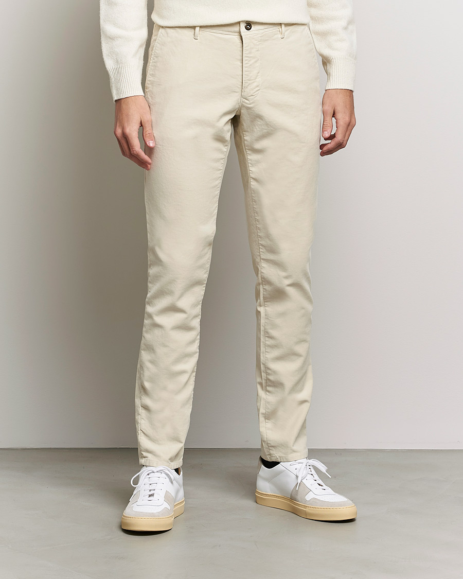 Herr | Byxor | Incotex | Slim Fit Vintage Moleskine Slacks Light Beige