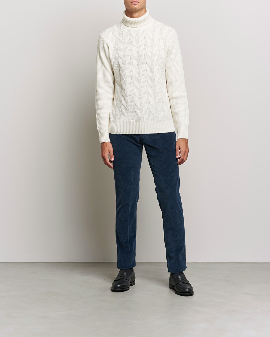 Herr | Byxor | Incotex | Slim Fit Leisure Cord Slacks Dark Blue