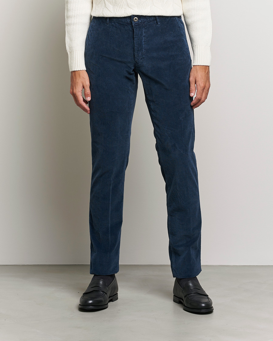 Herr | Byxor | Incotex | Slim Fit Leisure Cord Slacks Dark Blue
