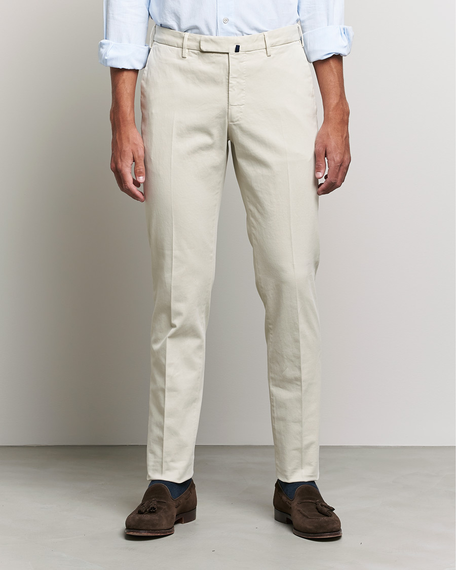 Herr | Byxor | Incotex | Slim Fit Cotton Stretch Chinos Light Beige