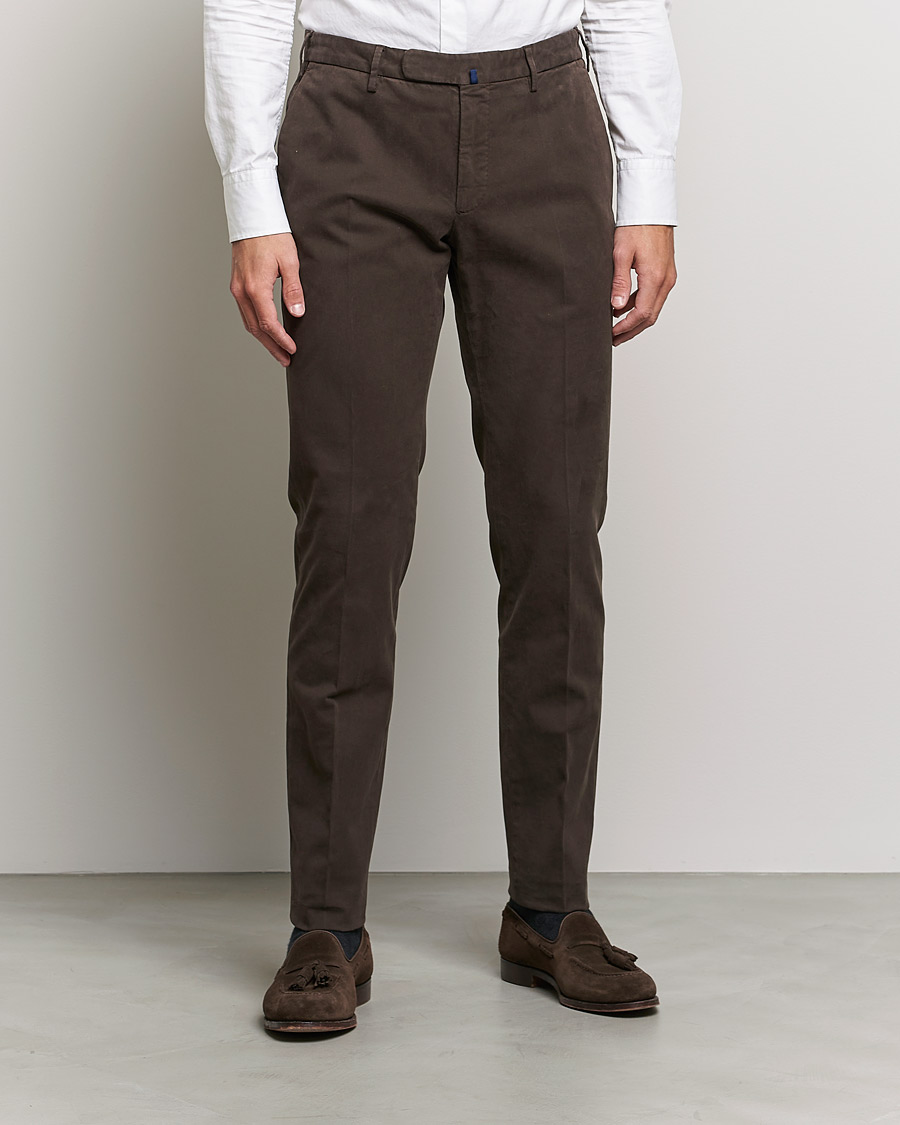Herr | Byxor | Incotex | Slim Fit Cotton Stretch Chinos Dark Brown
