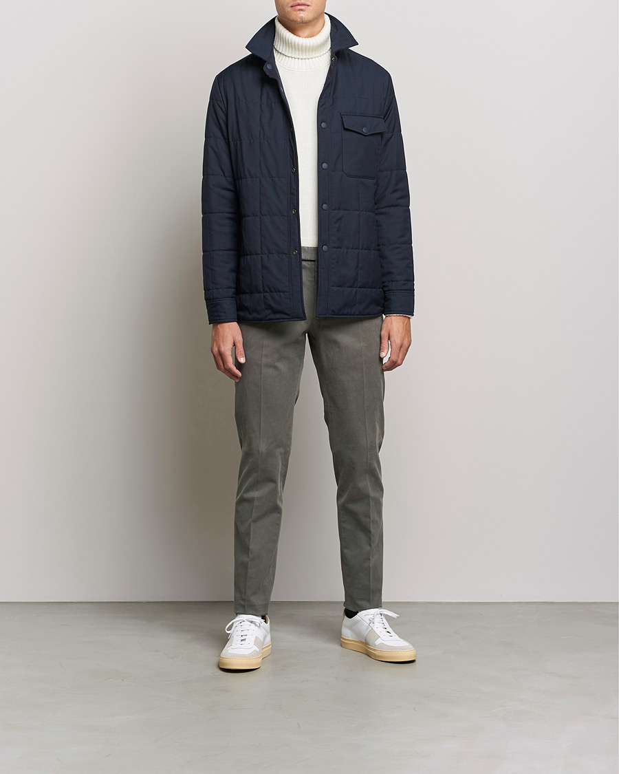 Herr | Byxor | Incotex | Slim Fit Cotton Stretch Chinos Grey