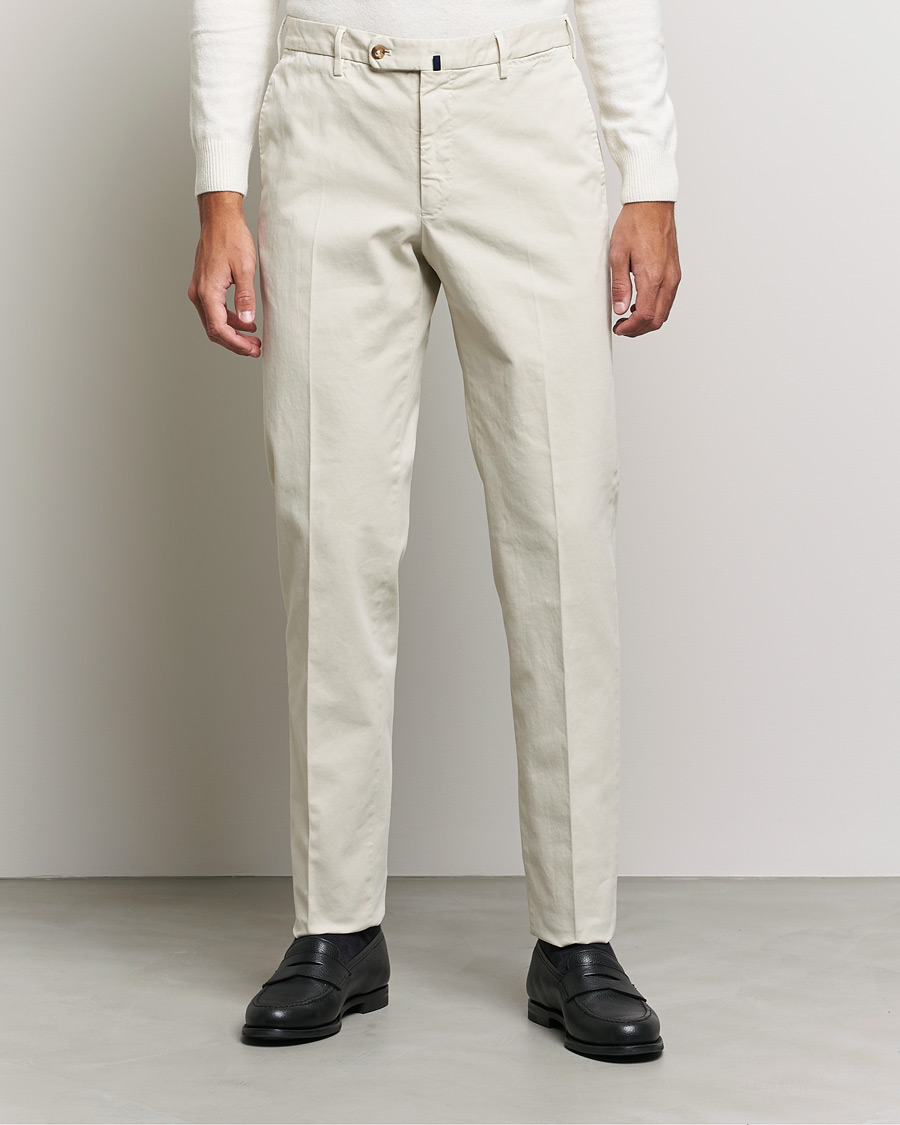Herr | Byxor | Incotex | Regular Fit Cotton Stretch Chinos Light Beige