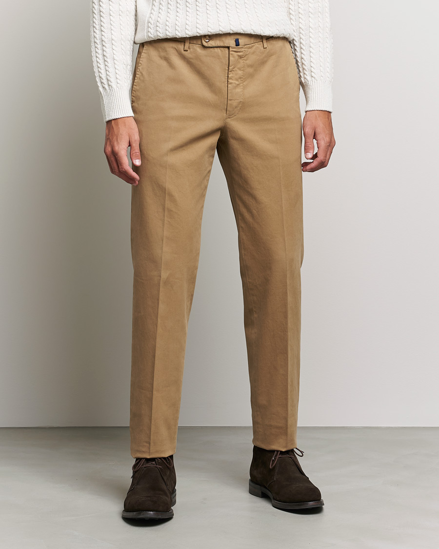 Herr | Byxor | Incotex | Regular Fit Cotton Stretch Chinos Beige