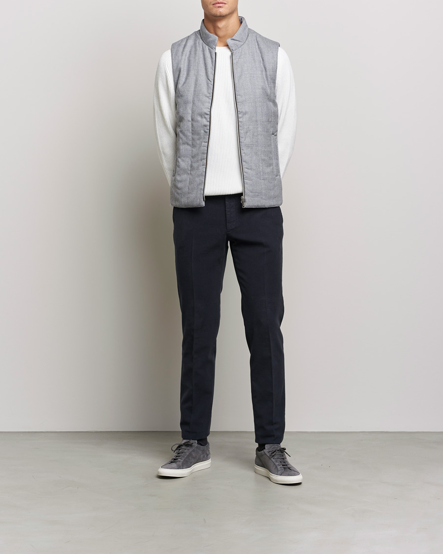 Herr | Byxor | Incotex | Slim Fit Luxury Moleskine Trousers Navy
