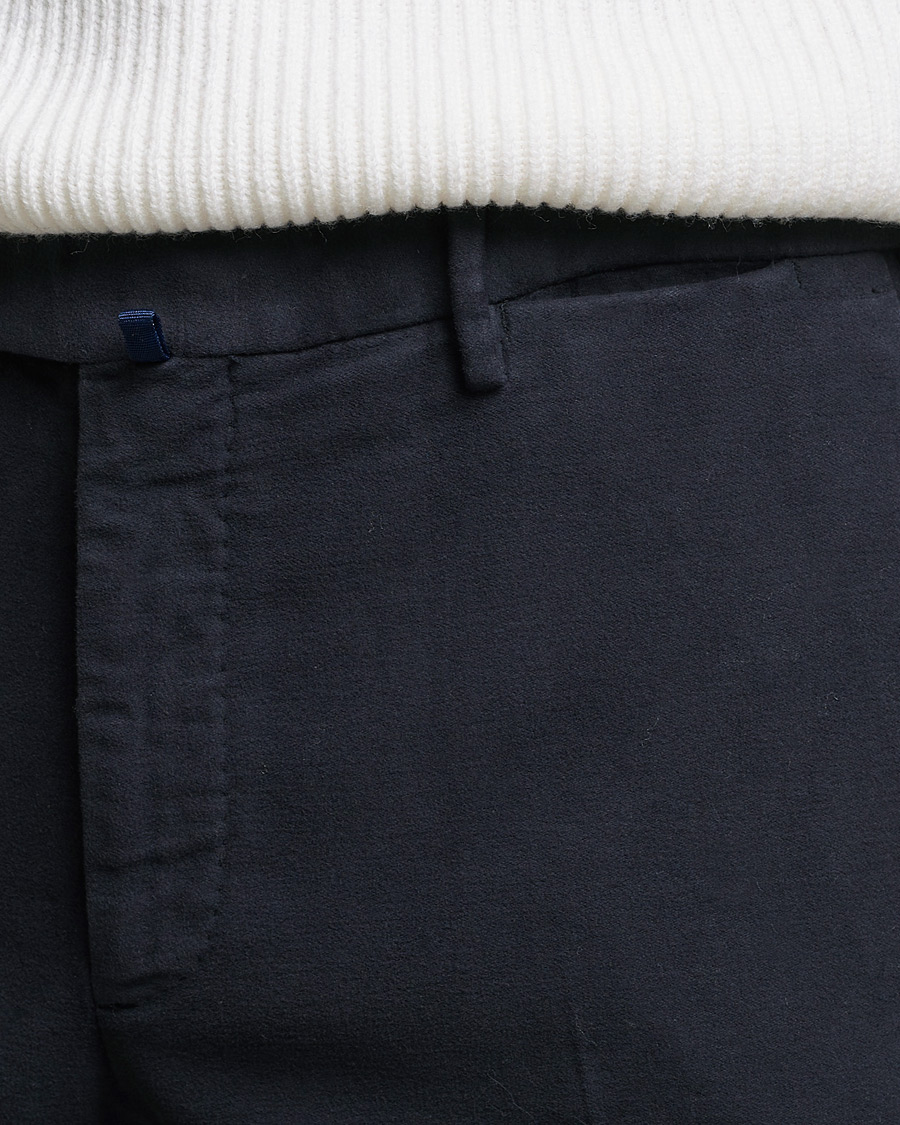 Herr | Byxor | Incotex | Slim Fit Luxury Moleskine Trousers Navy