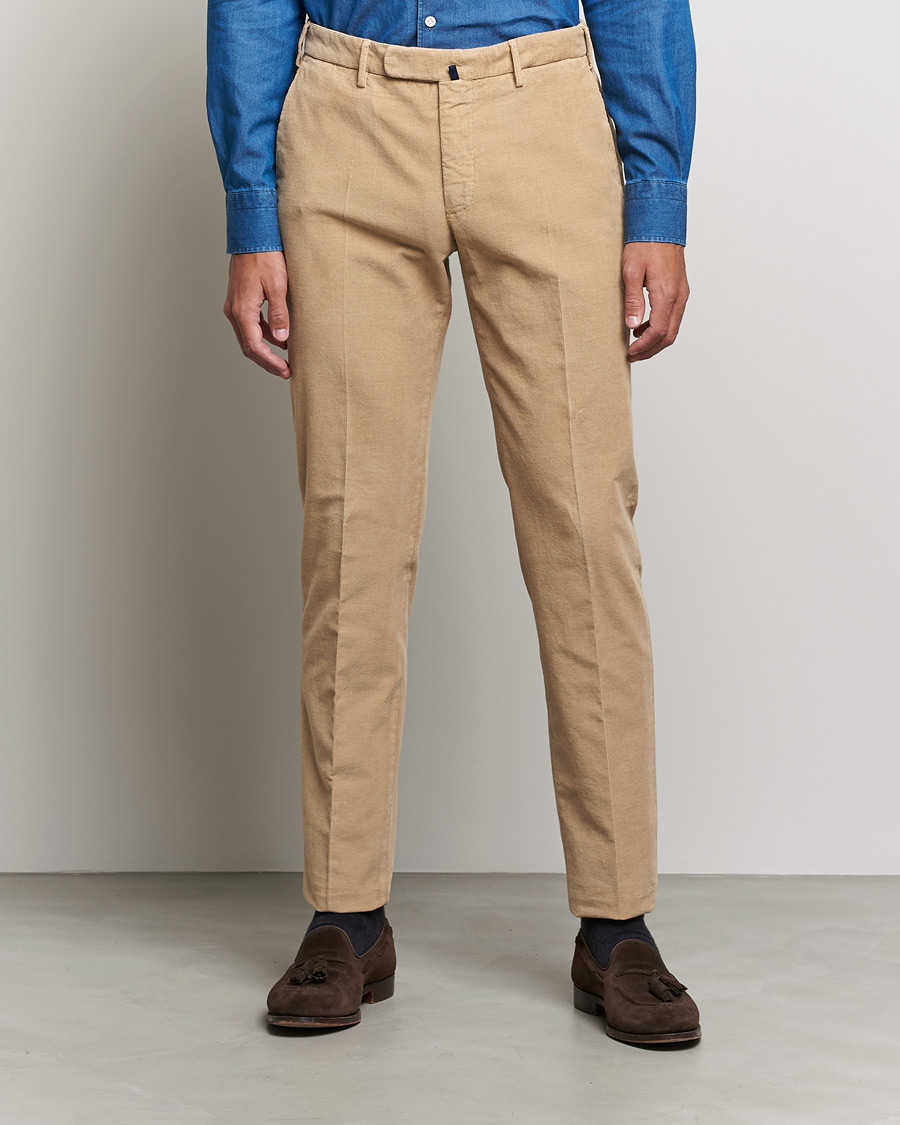 Herr | Byxor | Incotex | Slim Fit Soft Corduroy Trousers Beige