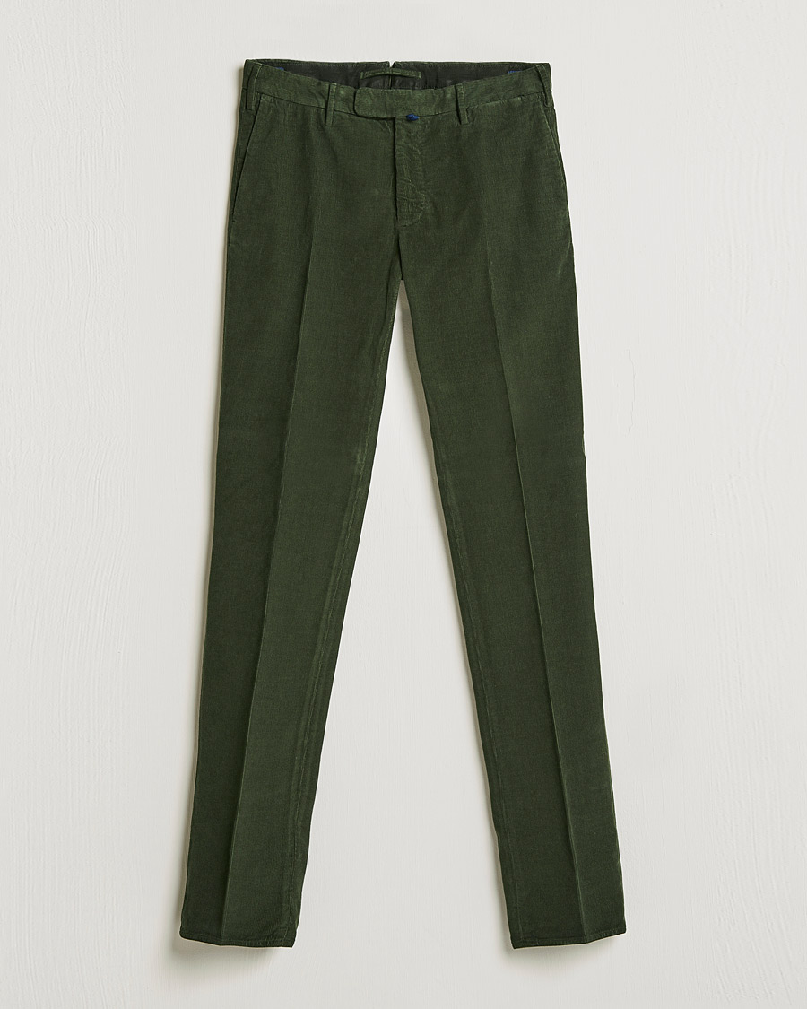 Herr | Byxor | Incotex | Slim Fit Soft Corduroy Trousers Forest Green