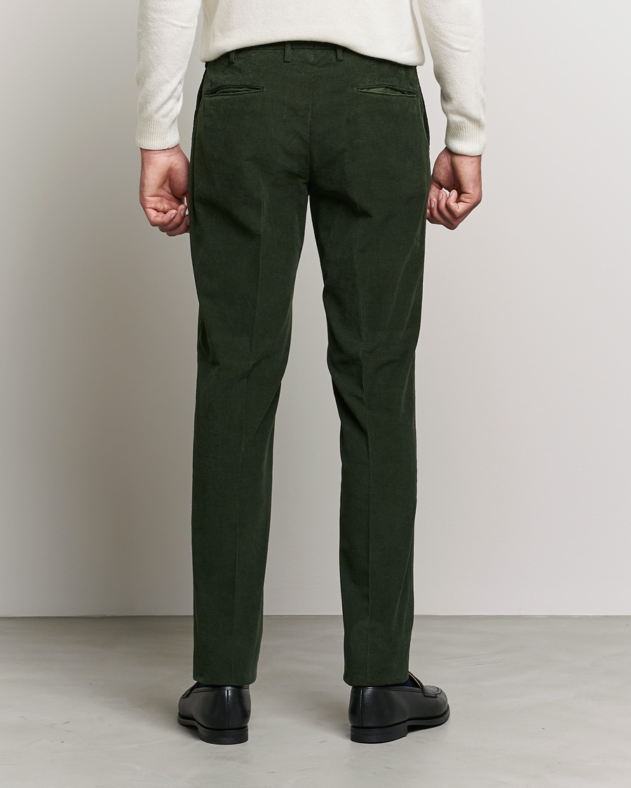 Herr | Byxor | Incotex | Slim Fit Soft Corduroy Trousers Forest Green