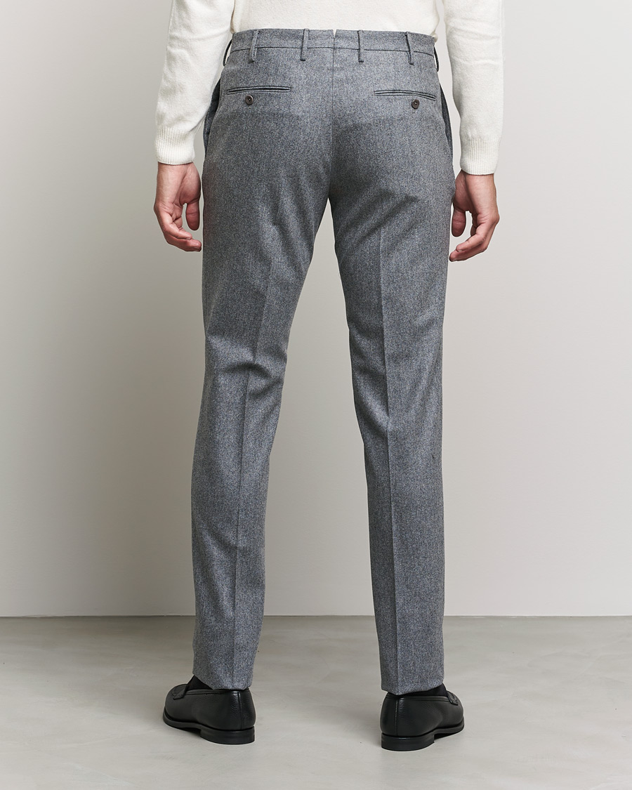 Herr | Byxor | Incotex | Slim Fit Carded Flannel Trousers Grey Melange