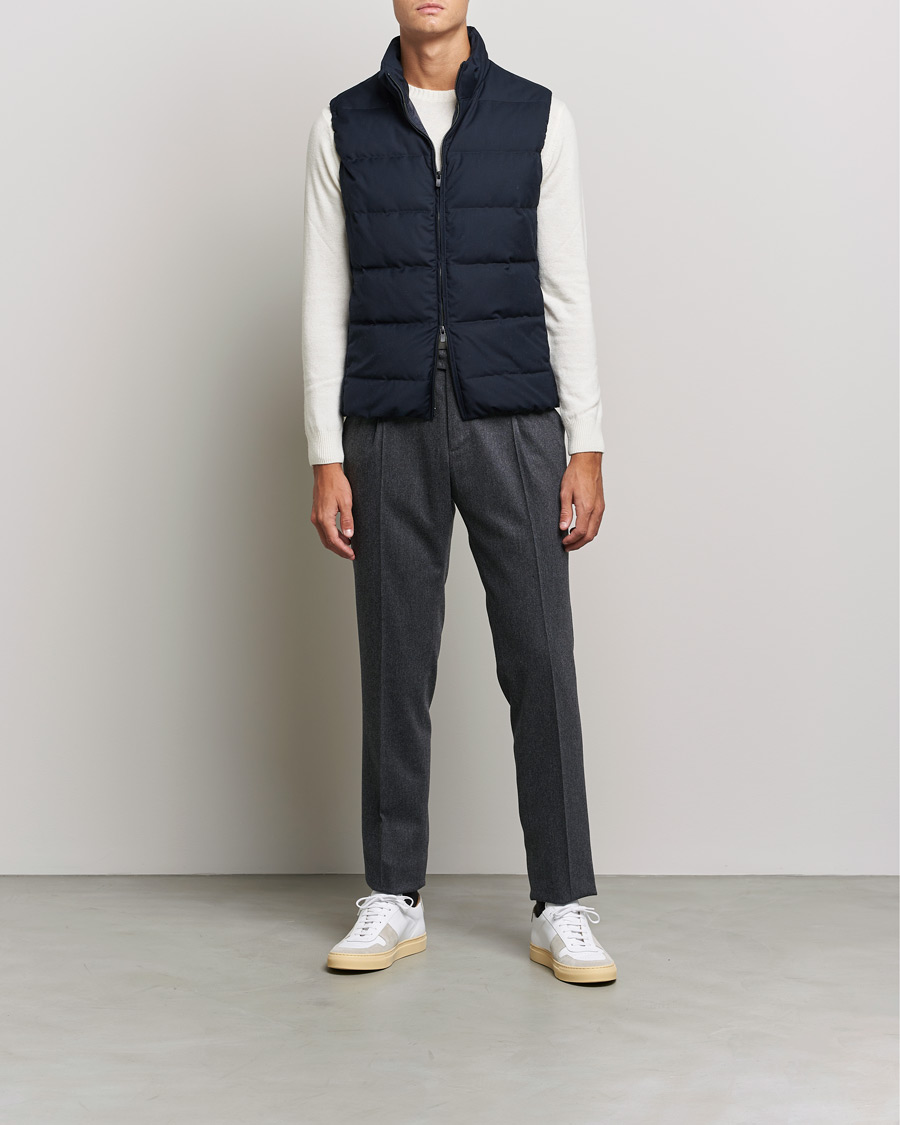 Herr | Jackor | Slowear | Tekno Sartorial Wool Down Vest Navy