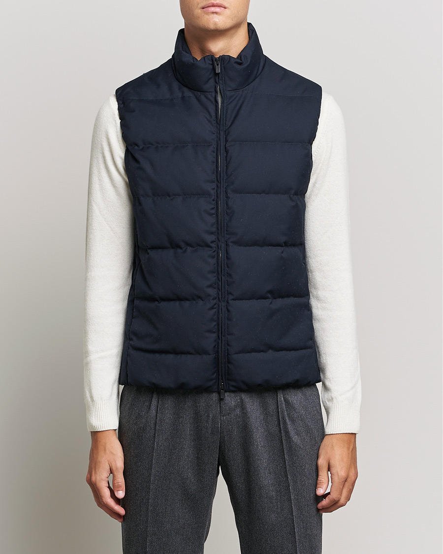 Herr | Jackor | Slowear | Tekno Sartorial Wool Down Vest Navy