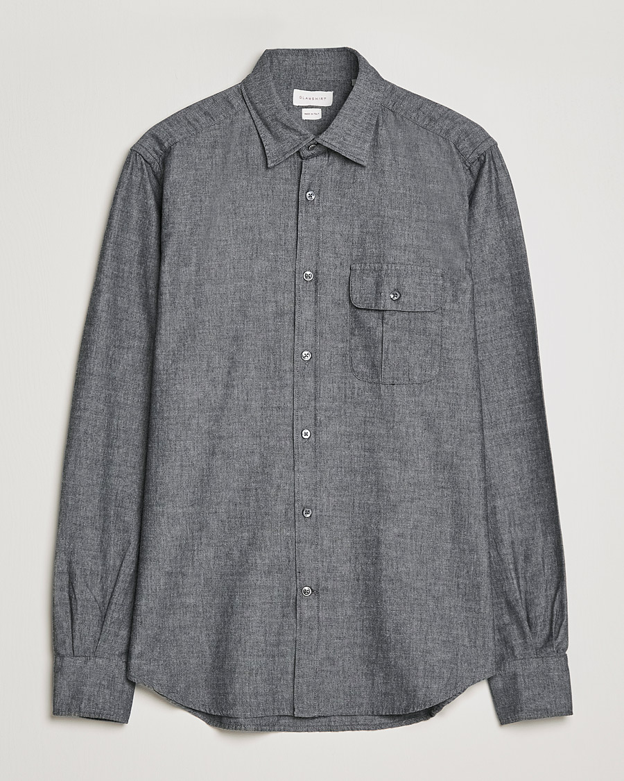 Herr | Skjortor | Slowear | Chambray Work Shirt Grey
