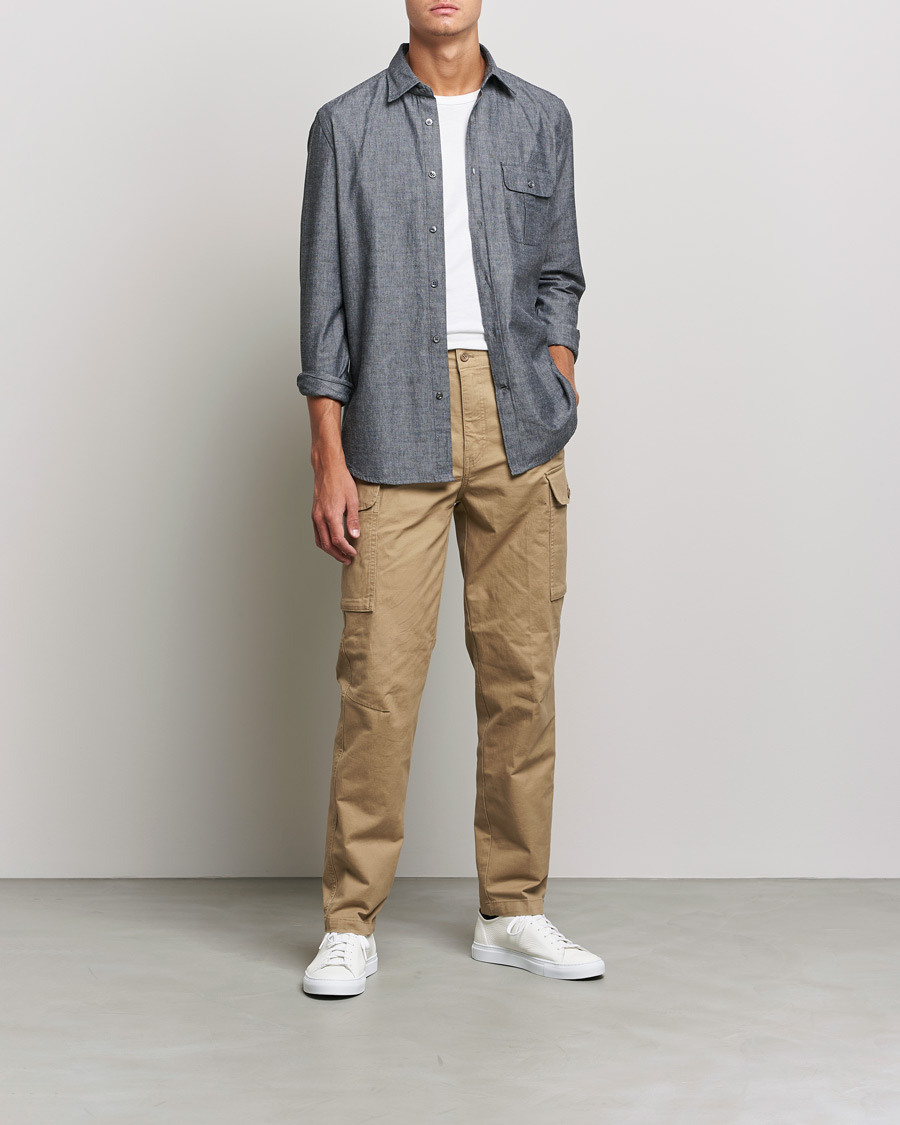 Herr | Skjortor | Slowear | Chambray Work Shirt Grey