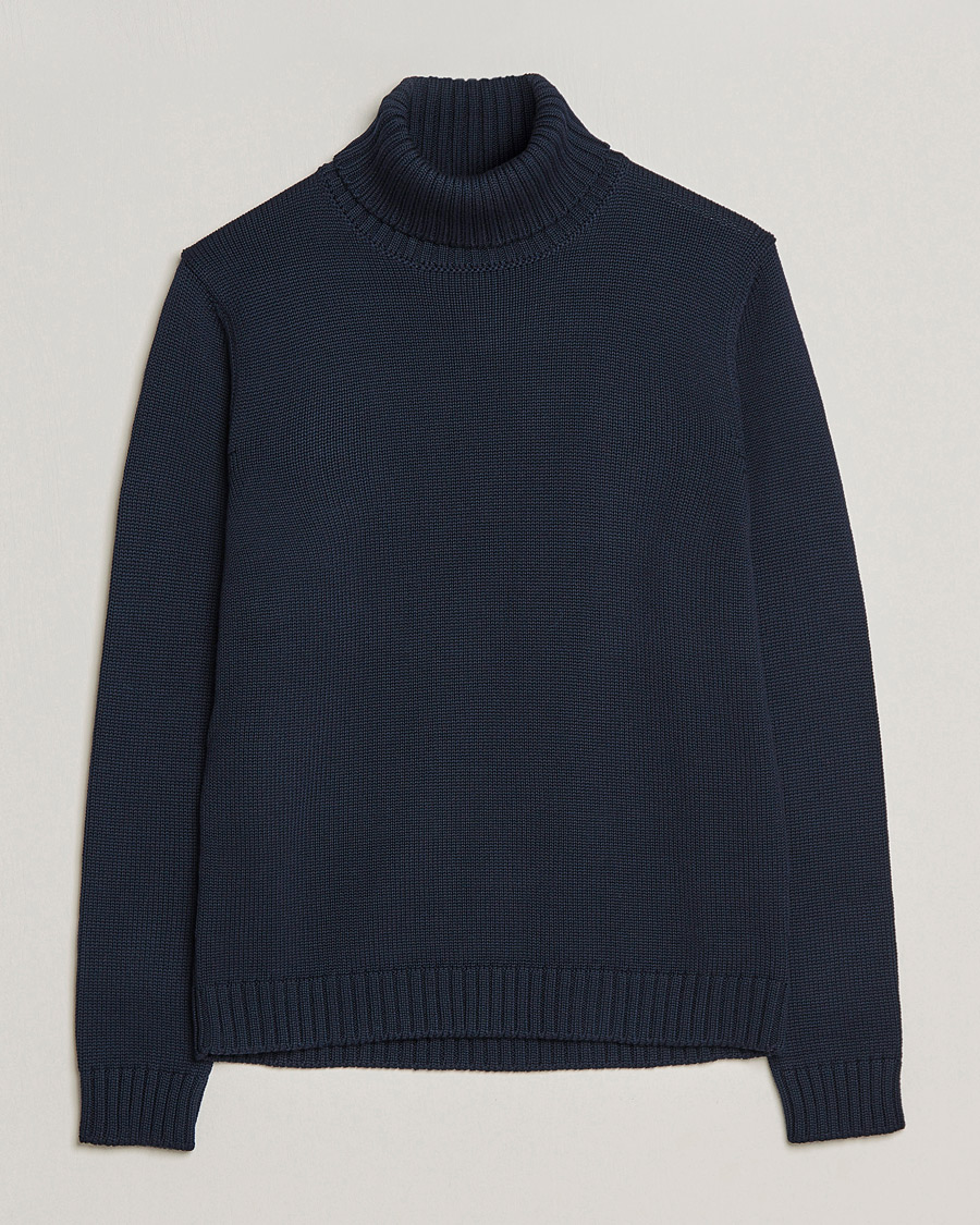 Herr | Tröjor | Zanone | Virgin Merino Wool Rollneck Navy