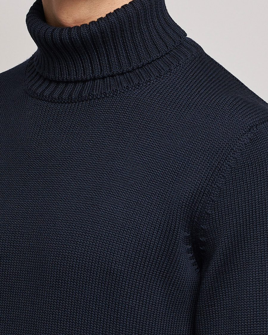 Herr | Tröjor | Zanone | Virgin Merino Wool Rollneck Navy