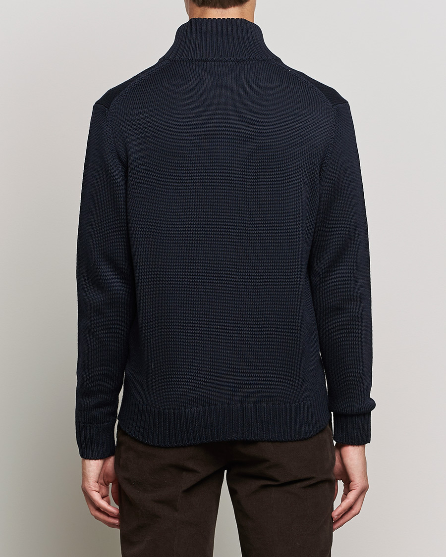 Herr | Tröjor | Zanone | Virgin Merino Wool Chioto Cardigan Navy