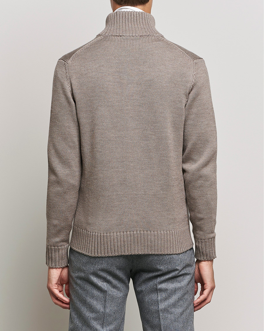 Herr | Tröjor | Zanone | Virgin Merino Wool Chioto Cardigan Taupe