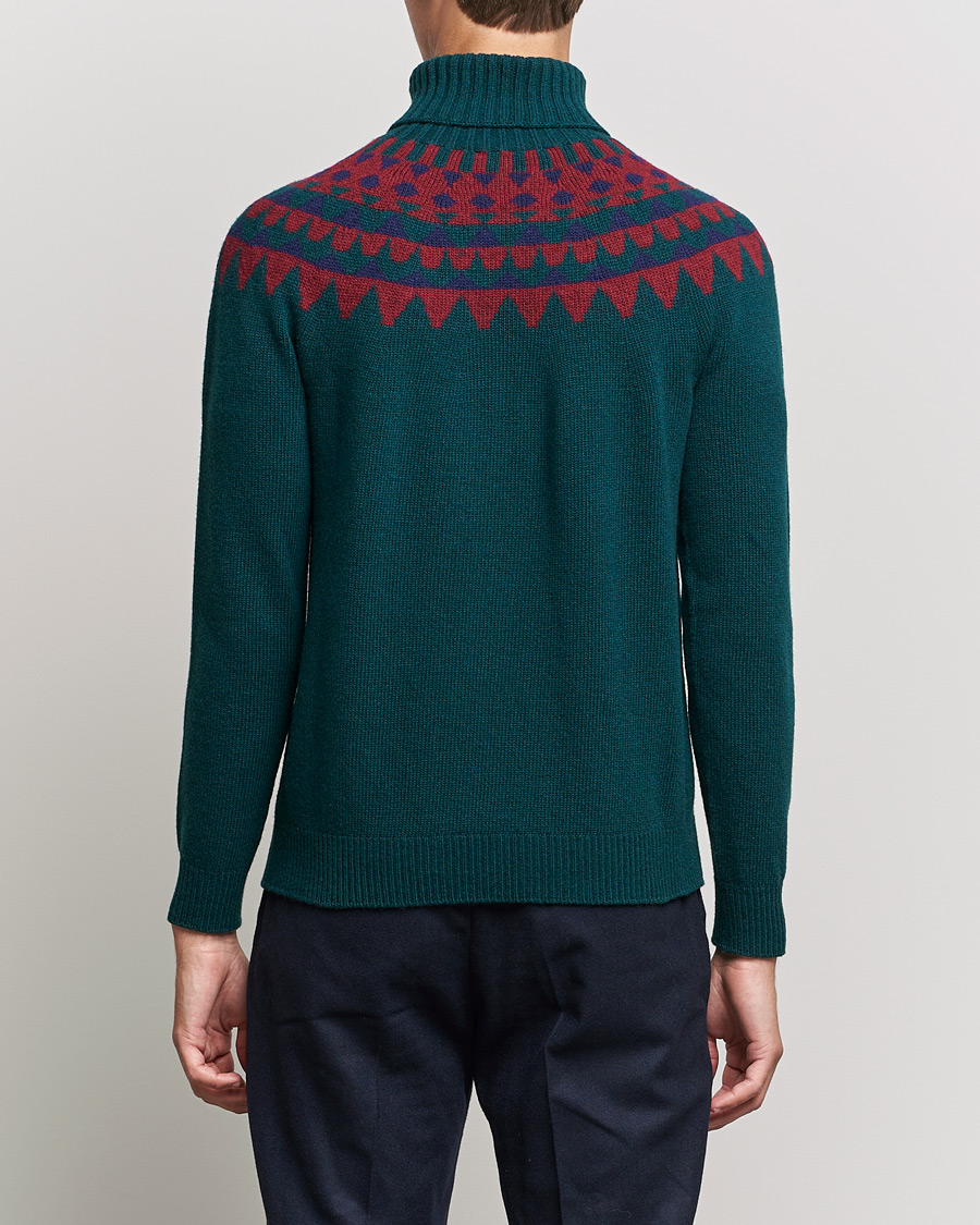 Herr | Tröjor | Zanone | Fairisle Jacquard Rollneck Green