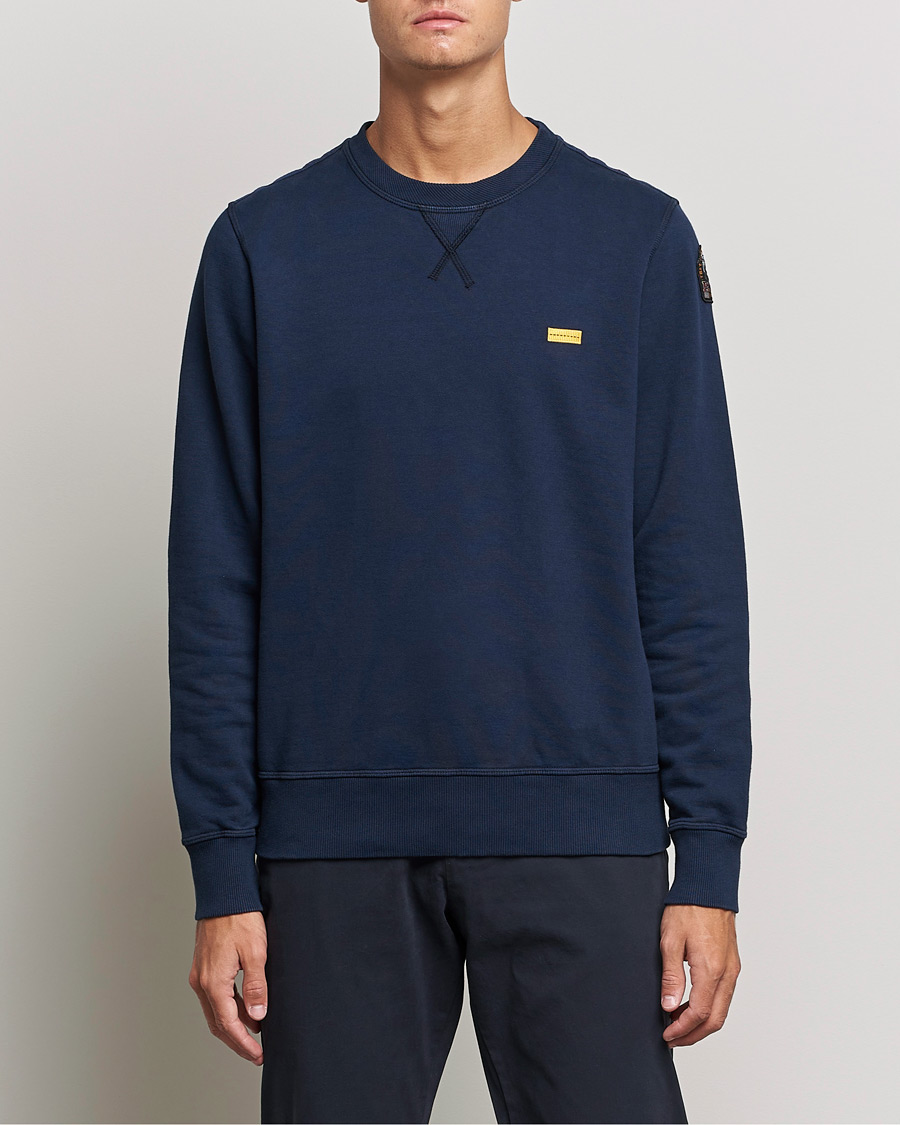 Herr | Sweatshirts | Parajumpers | Basic Cotton Fleece Sweatshirt Navy