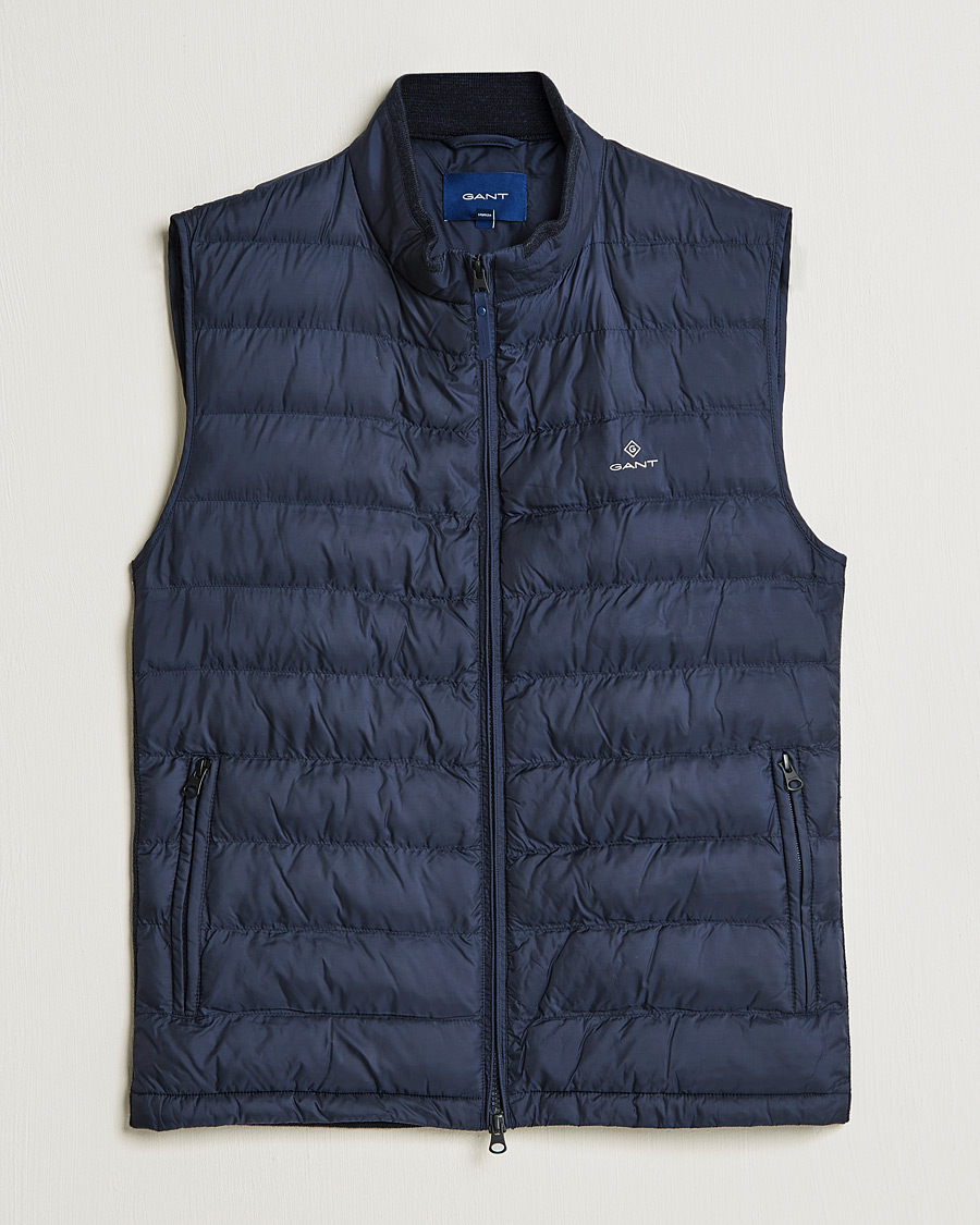 Herr | Jackor | GANT | Mixed Media Light Padded Gilet Evening Blue