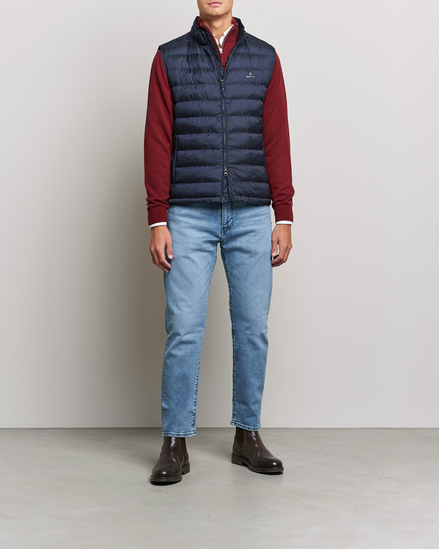 Herr | Jackor | GANT | Mixed Media Light Padded Gilet Evening Blue