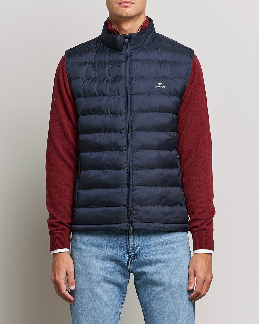 Herr | Jackor | GANT | Mixed Media Light Padded Gilet Evening Blue