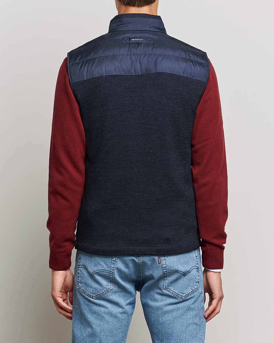 Herr | Jackor | GANT | Mixed Media Light Padded Gilet Evening Blue