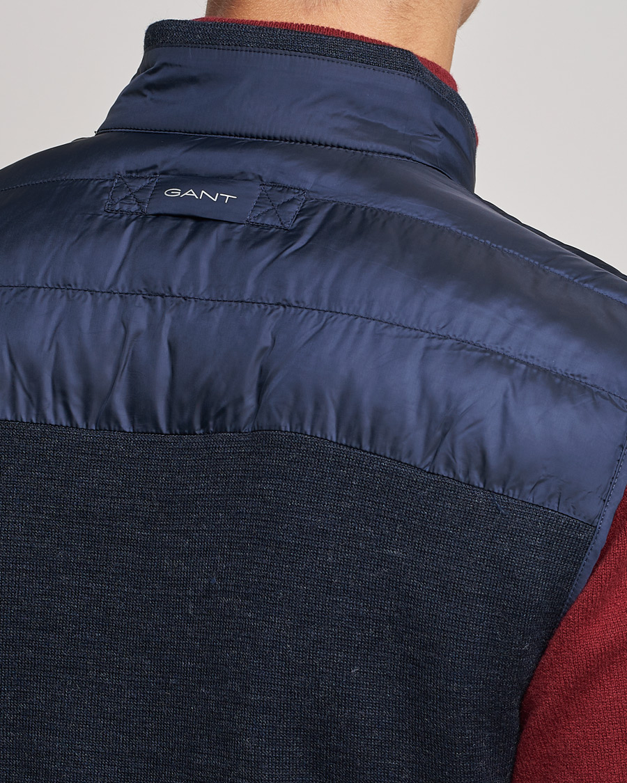 Herr | Jackor | GANT | Mixed Media Light Padded Gilet Evening Blue